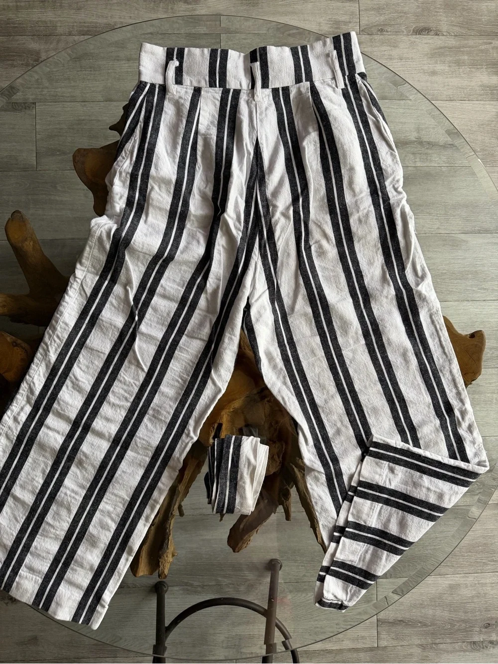 H&M high-rise linen-blend pants